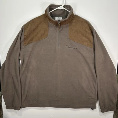 Ducks Unlimited Men’s XL Fleece Quarter-Zip Pull over Sweater Brown - Image 1 of 4