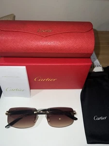 Cartier Sonnenbrille (AAA Reps) Naturhorn - Modell 2024 - Gold Hardware - RAR - Bild 1 von 16