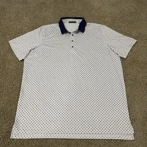 Mens XXL Greyson All Over Print Performance Polo Shirt White Golf Whisper Rock - Picture 1 of 6