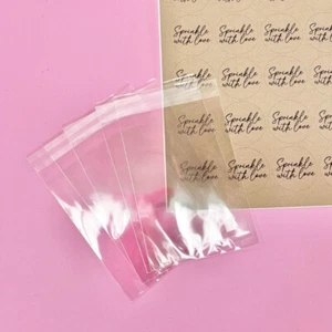 EMPTY Throw me Clear Cellophane Bags Packets Plastic Wedding Confetti + Sticker - Picture 1 of 7