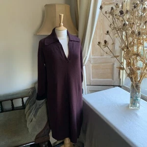 Brora 100% cashmere Bordeaux Wine dress 12-14 Large - Picture 1 of 19