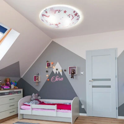 Deckenleuchte Deckenlampe Kinderzimmerleuchte Einhorn Mädchen 1 flammig rund LED - Bild 1 von 4