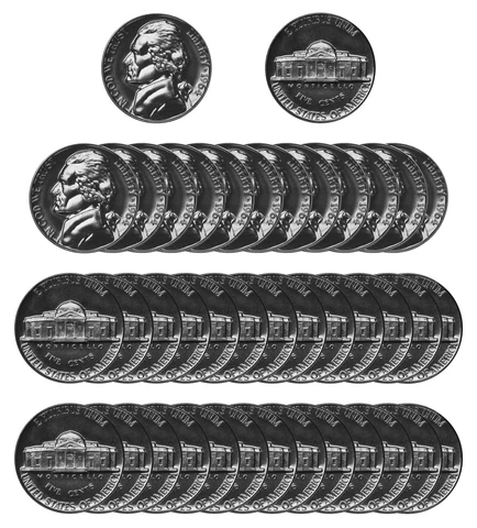 1964 Gem Proof Jefferson Nickel Roll 40 US Coins Cover