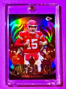 Patrick Mahomes RARE SILVER REFRACTOR FIRED UP PANINI CHIEFS SP INSERT - MINT! - Picture 1 of 8