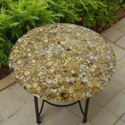 Natural Yellow Agate Coffee Center Table Top, Agate Sofa Table Cyber Monday Sale - Image 1 of 4