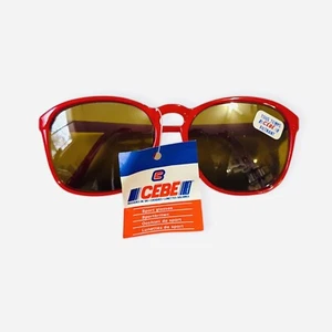 1980er CEBE rote Sonnenbrille mit verspiegelten Gläsern, Deadstock, Made in France Neu mit Etikett - Bild 1 von 4