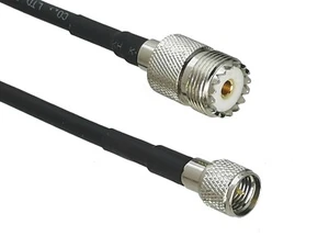 Cable RG58 UHF SO239 gato hembra a mini UHF macho puente cola de cerdo 6/8/20 pulgadas/3 pies - Imagen 1 de 4