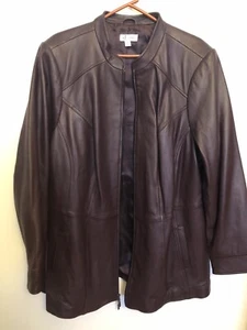 3X ~ Chaqueta de cuero D & Co con cremallera frontal para mujer más mantequilla suave - Imagen 1 de 7