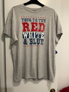 Men’s True to the Red White Blue by Celebrate, Grey Size 3XL New with Tags - Picture 1 of 3