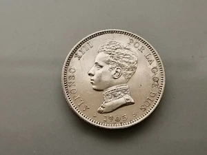EXCELENTES 2 PESETAS PLATA 1905 *19 05 ALFONSO XIII EBC - Imagen 1 de 2