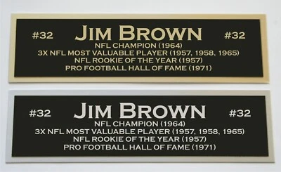 Placa de identificación Jim Brown para camiseta de fútbol americano autografiada firmada casco o foto Foto 1 de 2