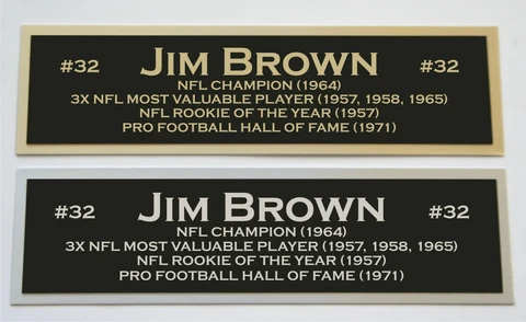 Jim Brown nameplate for signed autographed jersey football helmet or photo Cover