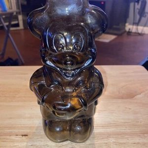 Vintage Walt Disney Productions Mickey Mouse Club Glass Coin Piggy Bank - Picture 1 of 3