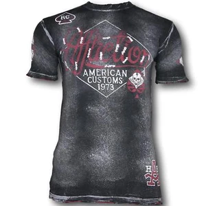 Affliction SIDECAR A10409 Men's Short Sleeve T-shirt Tee Black - Picture 1 of 1