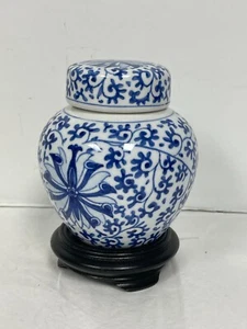 "Kangxi vecchia Cina 4,5"? Barattolo di zenzero/aline porcellana bianca marcato blu con coperchio e base - Foto 1 di 9