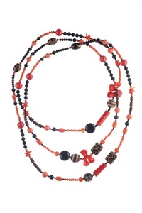 Halskette Koralle Chalzedon, Achat, Holz Valentinstag, Muttertag, Tigermuster - Bild 1 von 1