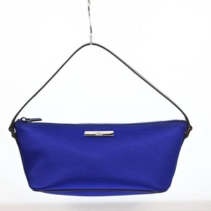 Authentic GUCCI Hand Bag Pouch Nylon Leather Blue P4350CR705 - Picture 1 of 21
