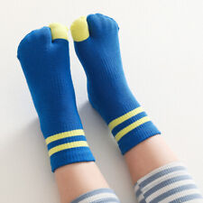 Boys Girls Two Toes Split Crew Socks Casual Tabi Striped Sports Japanese Socks