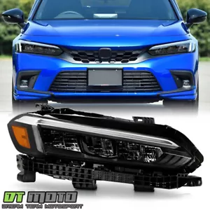 For 2022-2025 Honda Civic Black Trim Full LED Headlight Headlamp Passenger Side - Picture 1 of 7