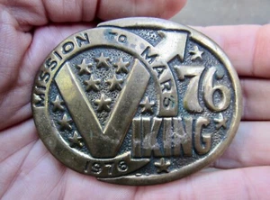 De colección MISIÓN ESPACIAL VIKINGA Hebilla de Cinturón MARTE 1976 Newcomb NASA Bronce RARO EN MUY BUENA CONDICIÓN+ - Imagen 1 de 4