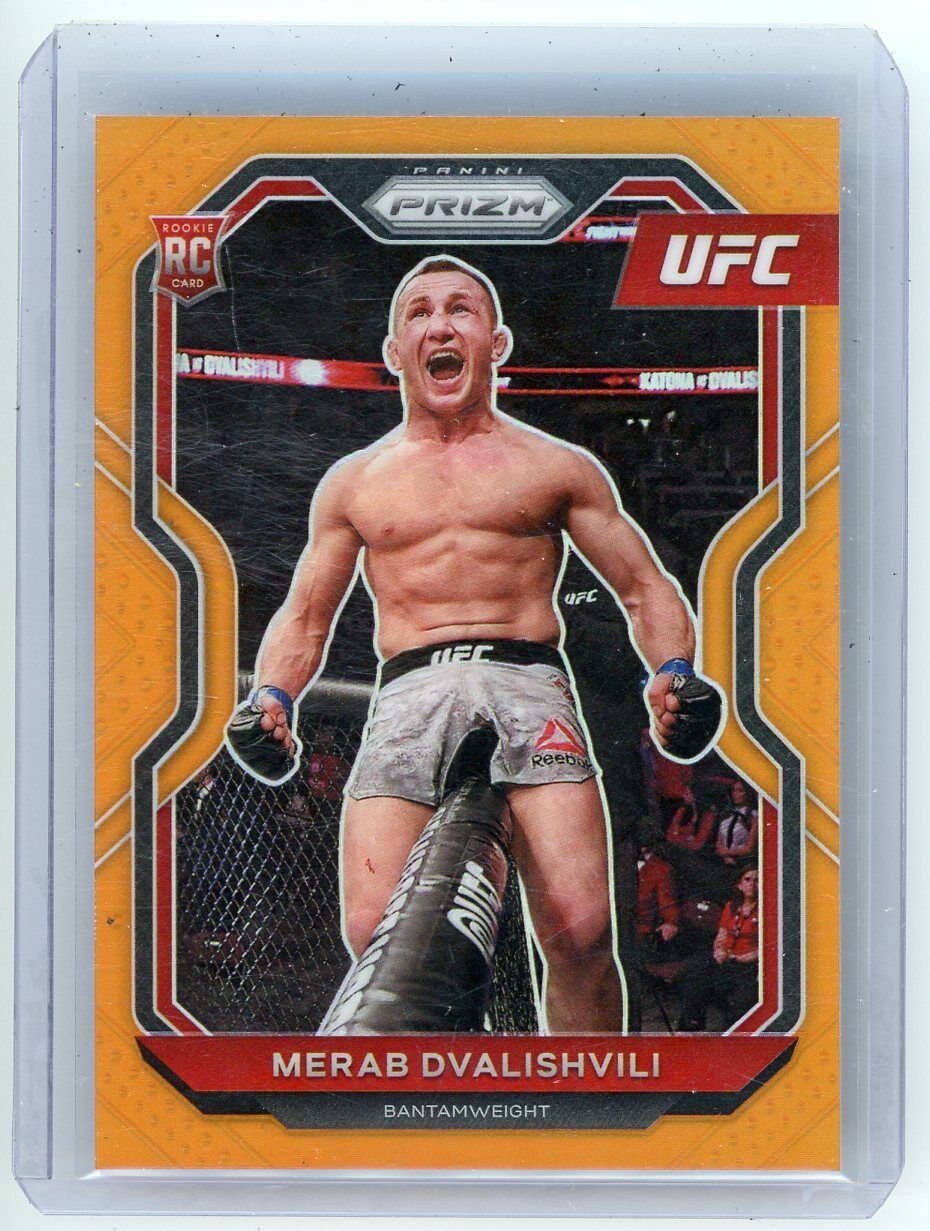 MERAB DVALISHVILI 2021 Panini Prizm UFC #87 ORANGE PRIZM ROOKIE CARD RC SP 30/99