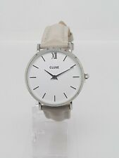 CLUSE CL30006 Ladies Minuit White/Silver Grey Leather Watch RRP $149