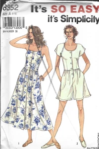 Simplicity It's So Easy Pattern #8352-Misses Summer Dress & Jumpsuit 8-18 - Picture 1 of 1