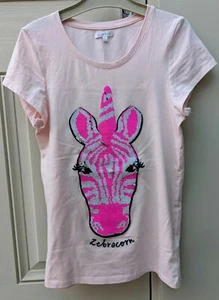 Debenhams Blue Zoo Girls age 12-13 nightshirt Reversible Sequins Zebracorn - VGC - Picture 1 of 2