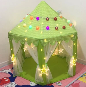Children Kids Play Tent Green Princess Prince Castle Cute Playhouse Toy Portable - Picture 1 of 10