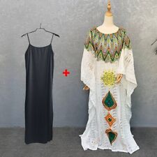 Beautiful Boubou Dress African Maxi Abaya Clothing Dashiki with Inner Free Size