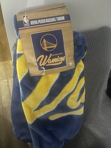 NBA Golden State Warriors Royal Plush Raschel Throw Blanket Size 50" X 60" NEW! Cover