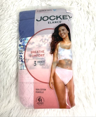 Jockey Elance Cortes Franceses Algodón Pointelle Talla 3XL Comodidad Azul Floral Rosa 3pk Foto 1 de 4