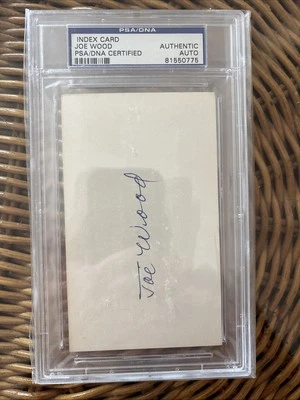 Smoky Joe Wood Signed PSA/DNA COA Index Card Auto Autograph Autographed Smokey - Image 1 of 3