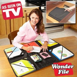 NEW BLACK WONDERFILE FOLDING ORGANIZER PORTABLE WORKSTATION - Picture 1 of 2