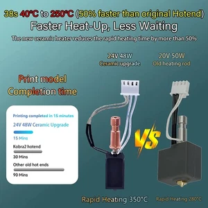 Kobra S1 Upgraded Hardened Steel Ceramic Hot End Kit S1C 3d Printer 24V 48W _fe - Zdjęcie 1 z 16