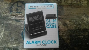 Westclox Slim Folding Travel Alarm Clock LCD Backlight Black - Picture 1 of 1