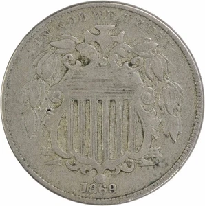 1869 Shield Nickel VF Uncertified #305 - Picture 1 of 2
