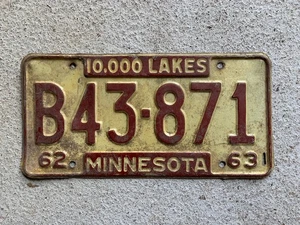 Minnesota Oldtimer 1962 63 Nummernschild - Bild 1 von 1