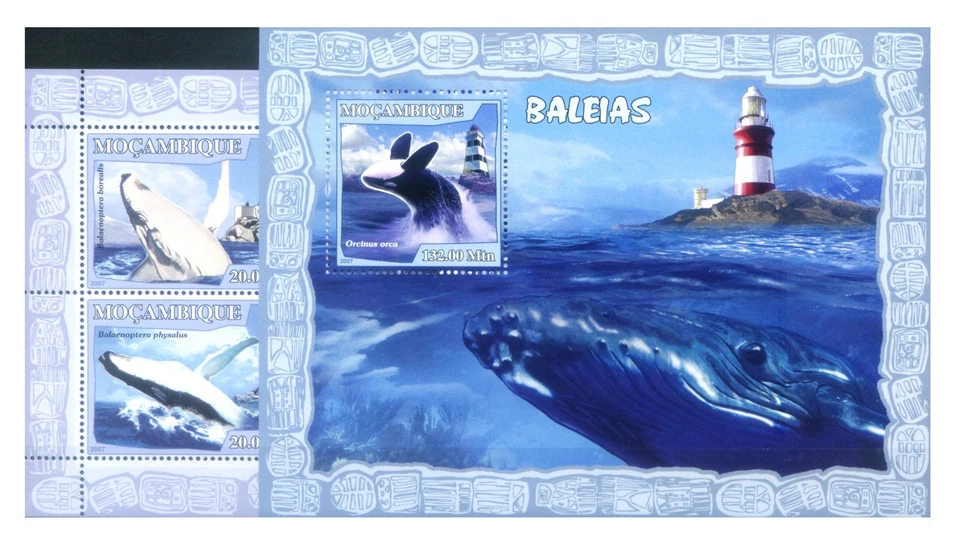Mozambique. Fauna. Whales 2007. Series + Sheet. - Image 1 of 1