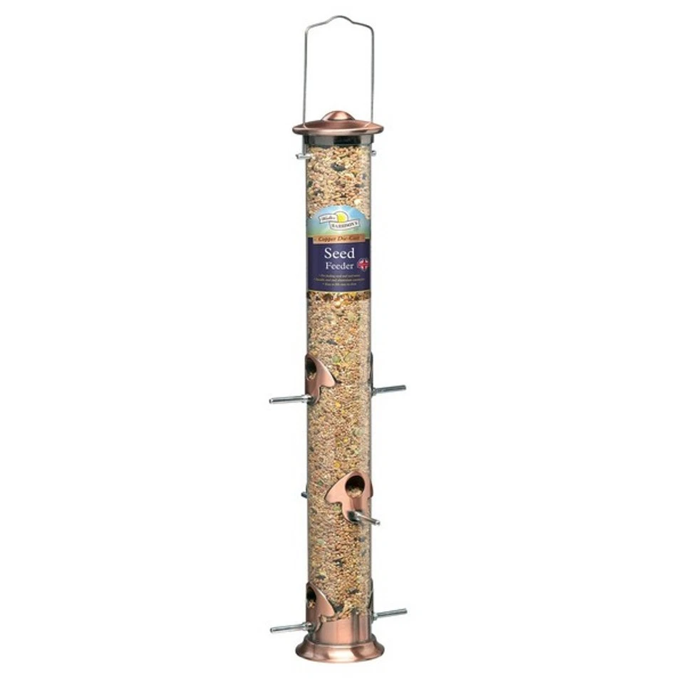 Harrisons Cast Copper Plated Seed Feeder 51cm Extra Large Hanging Bird Feeder - Image 1 of 1
