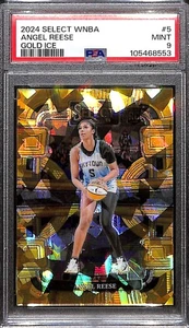 2024 Select WNBA Gold Ice Prizms 5 Angel Reese Rookie 10/10 Concourse PSA 9 MINT - Picture 1 of 2