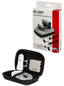 Reiseset komplett mit KFZ Ladegerät Adapter und Ladekabel 6 in 1 - Bild 1 von 6
