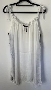 Oscar de la Renta Pink Label White Sheer Nightgown Blade Lace Detail Size L Larg - Picture 1 of 7