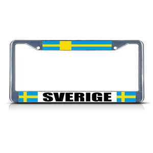 BANDERA DE SUECIA SVERIGE PAÍS SUECO Cromo Estudio Metal Placa Marco - Imagen 1 de 1
