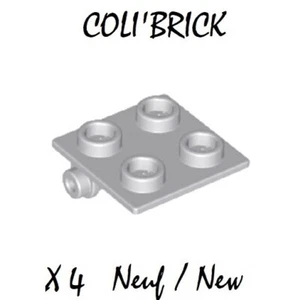 Lego 6134 - 4x Scharnier / Hinge Brick 2x2 Top Plate - Light Bluish Gray - NEU - Bild 1 von 1