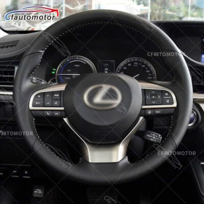 Volante redondo de cuero liso negro para Lexus ES GS RX LX G 2015-2017 Foto 1 de 4