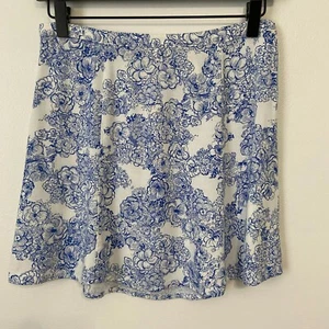American Apparel White & Blue Floral Mini Skirt Size M - Picture 1 of 4