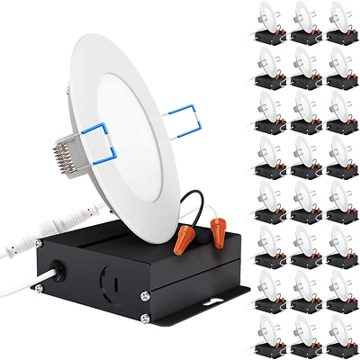 Sunco Lighting 24 Pack 4 Inch Ultra Thin LED Recessed Ceiling Lights Slim 5000K