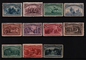 1893 US Columbian Expo Short Set of 11 230-240 238 239 240 MH OG - Picture 1 of 3