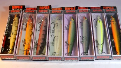 Lote de 8 señuelos de buceo Rapala Husky Jerk HJ-12 (12 cm/13 g) 1,2-2,4 m color surtido - NOS Foto 1 de 4